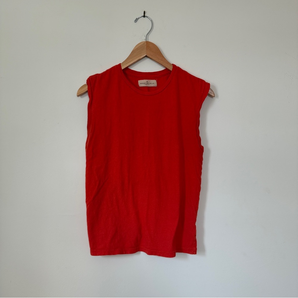 imogene + willie Vibrant Red Muscle Tee